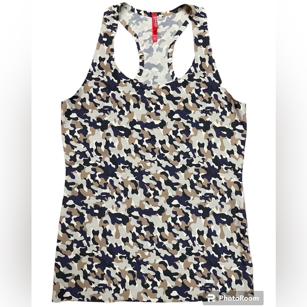 SPANX Camo Perforated Performance Racerback Tank